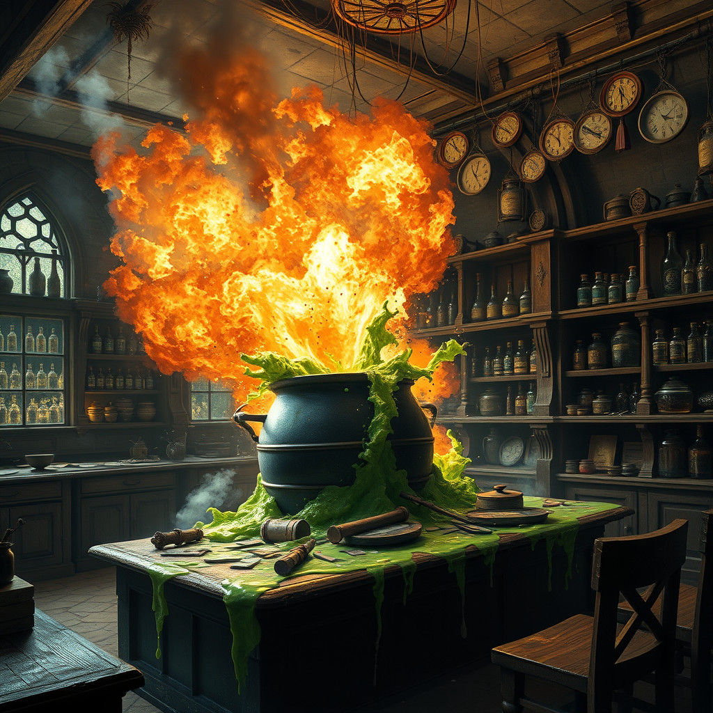 Potions Classroom Explosion at Hogwarts