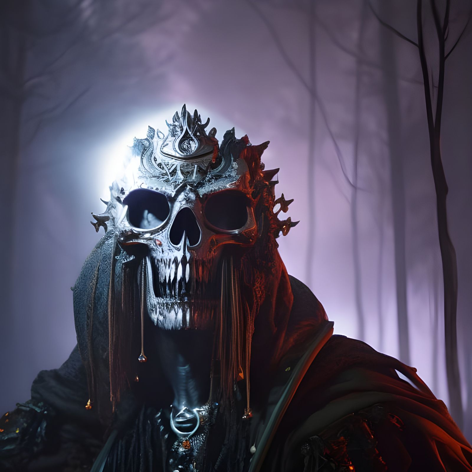 Lich Wizard Portrait in Horror Art Style