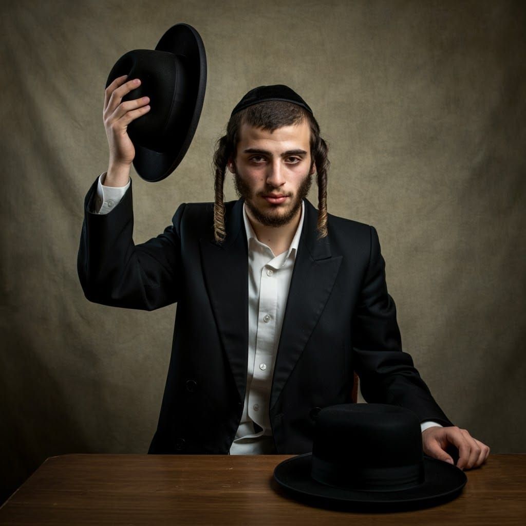 Haredi Jewish Man Transitions to Traditional Headwear