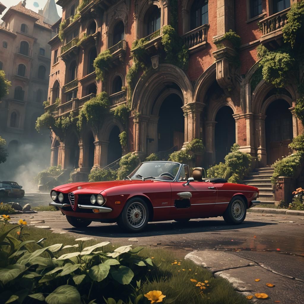 Alfa Romeo Spider in Detailed Matte Painting