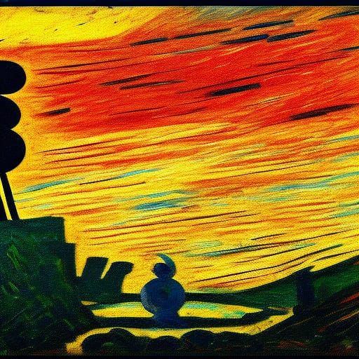 Mickey Mouse Towers Over Ruined Los Angeles