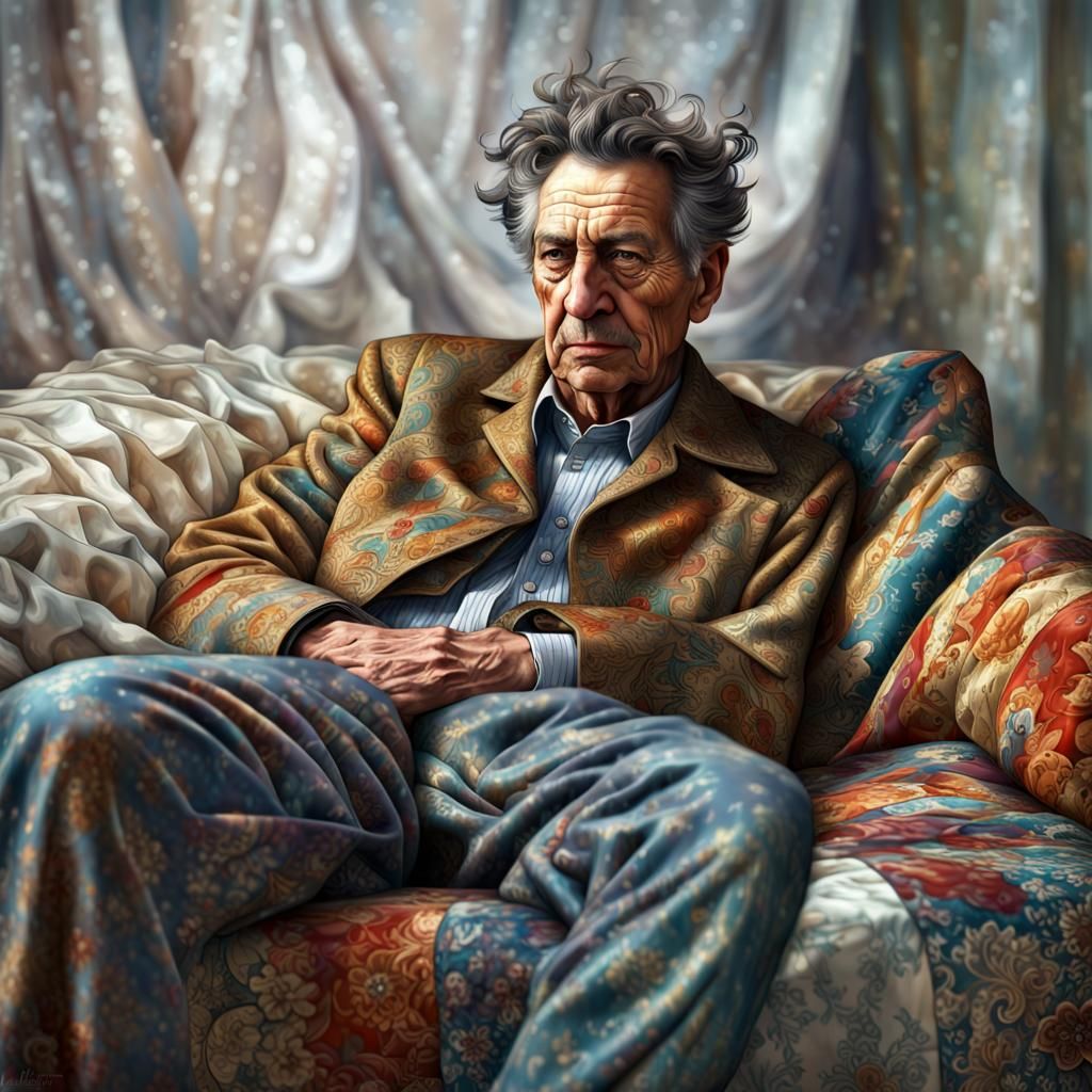 Technicolor Figure in Magical Realism Style