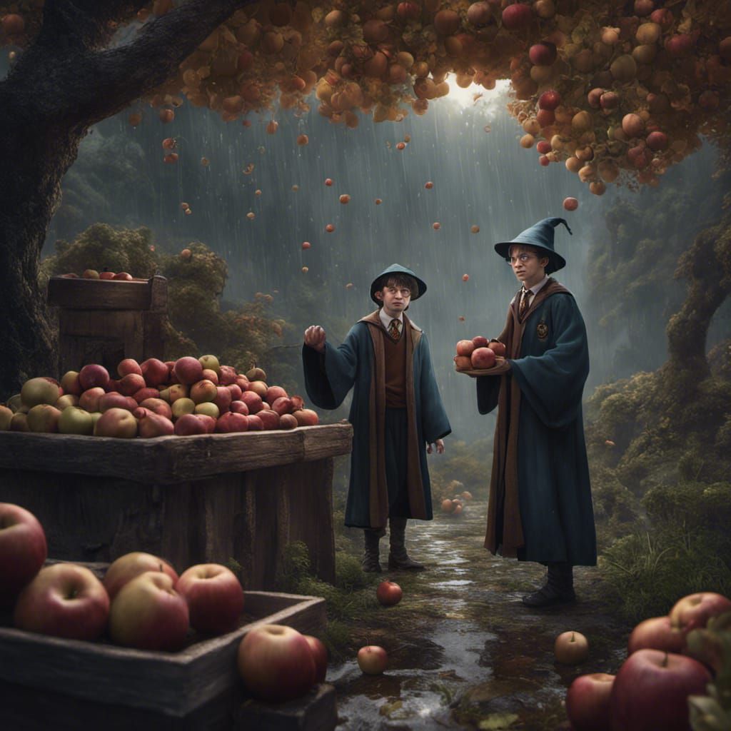 Harry Potter and Obama Picking Apples on Saturn