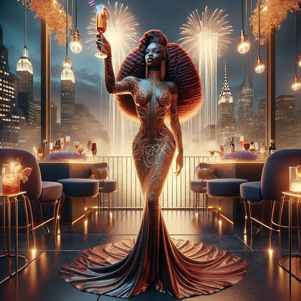 Afropunk Woman Celebrates Summer's End in NYC