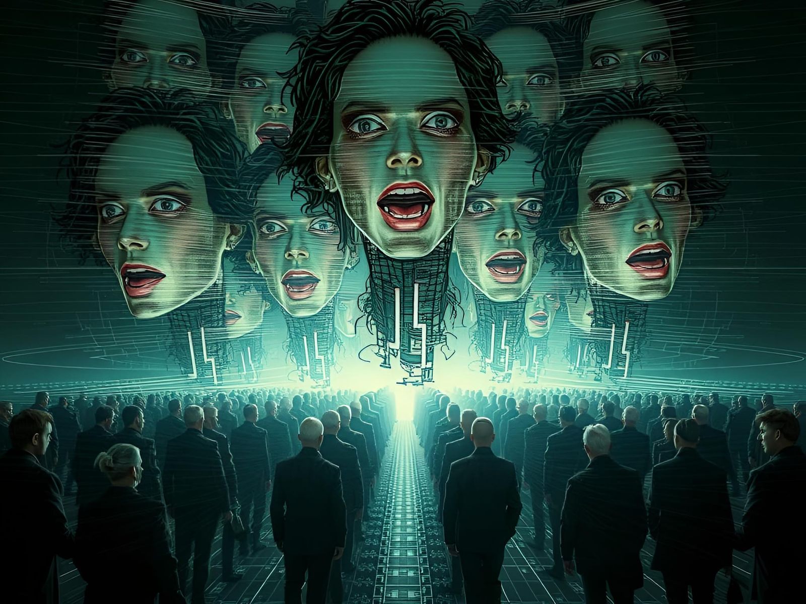 Nightmarish People Displaying Evolving Corrupted Patterns