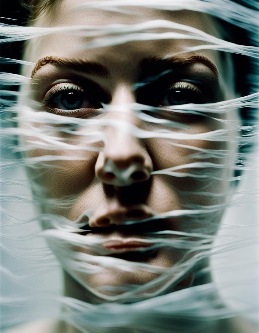 Surreal Face Emerges from Ocean Waves