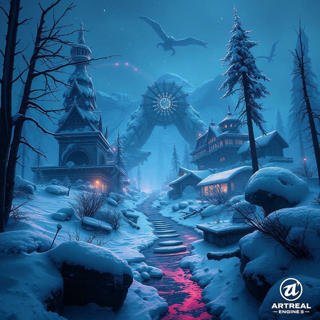 Post Apocalyptic Winter Wonderland in Deep, Vibrant Hues