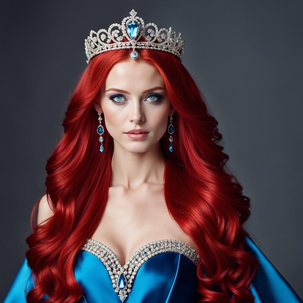 Woman with Red Hair in Royal Dress