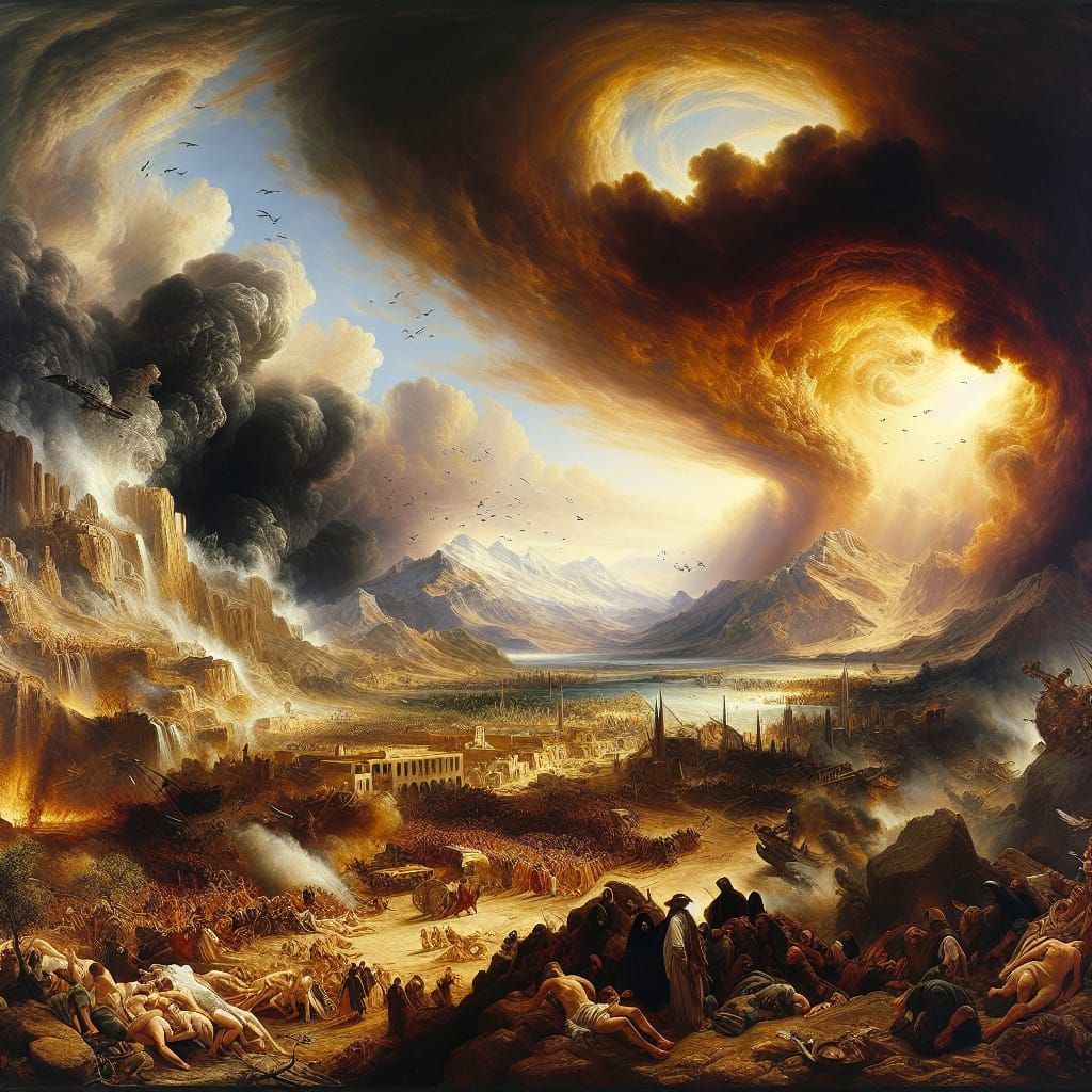 Apocalyptic Plague Scene in Romantic Style