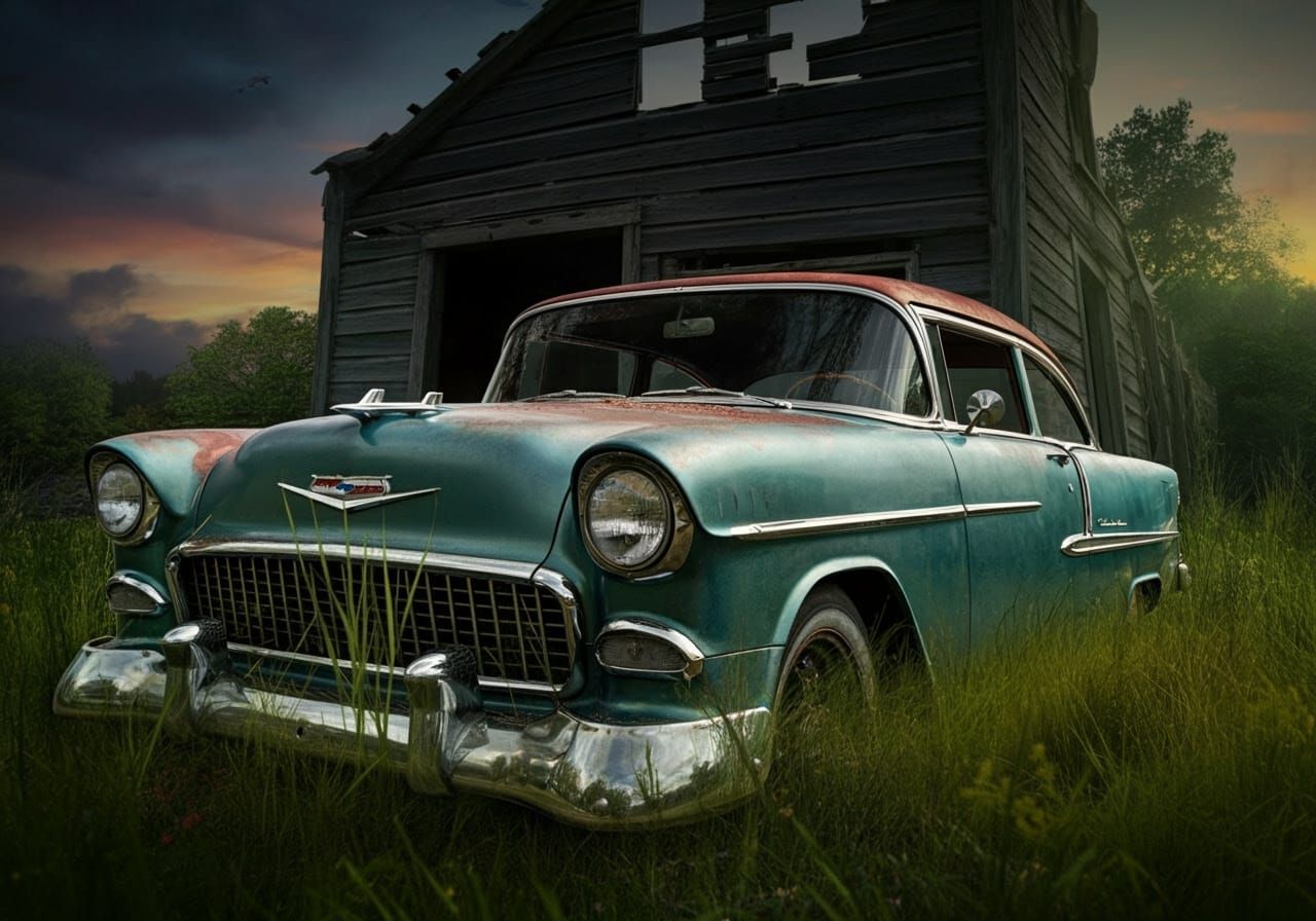 Vintage Chevrolet Belair Coupe in Ruin