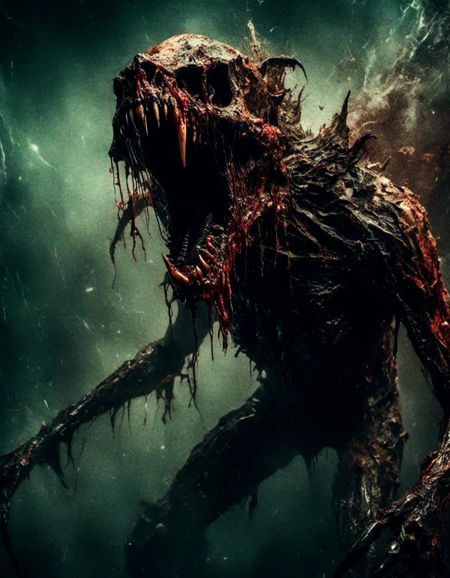 Macabre Demon Creature Attacks from Hell