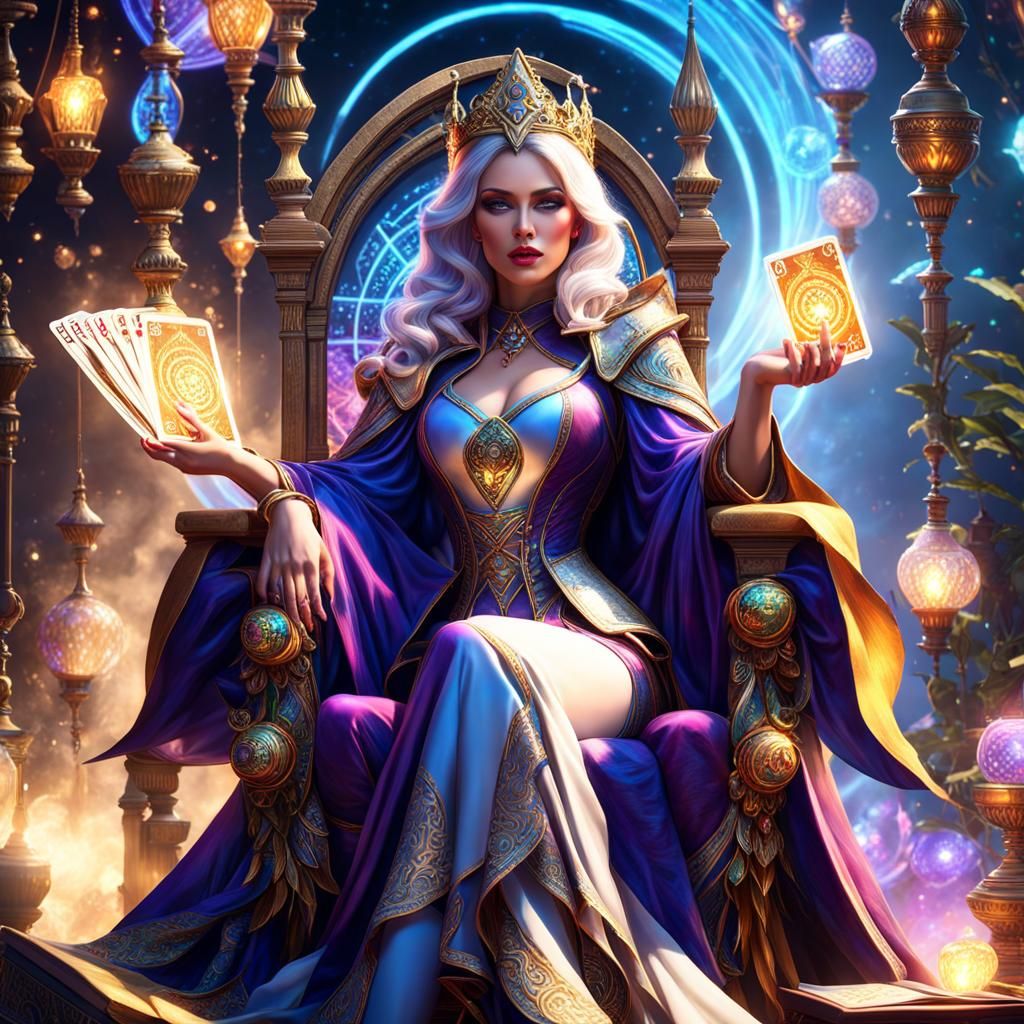 Transgirl Tarot Reader in Colorful Fantasy Art
