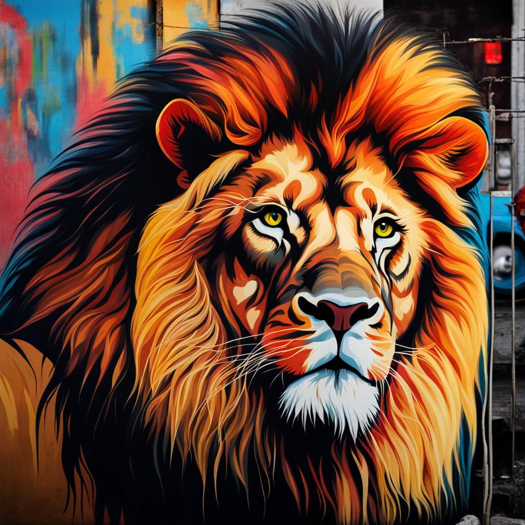 Graffiti Lion Art