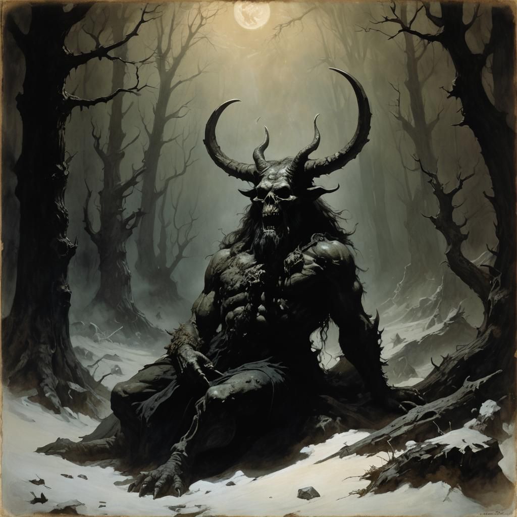 Grimdark Death of Horned God in Dark Forest