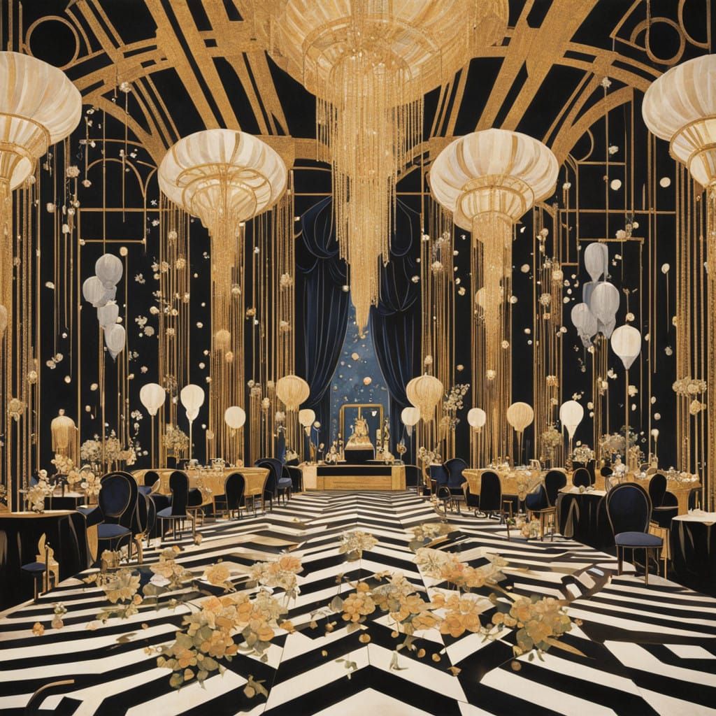 Elegant Art Deco Clubbers Celebrate New Year's Eve in Style