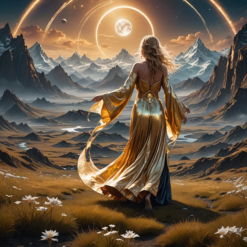 Ethereal Woman on Alien Planet in Fantasy Art