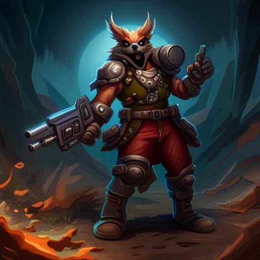 Cyberpunk Protogen Biker Warrior in 8K