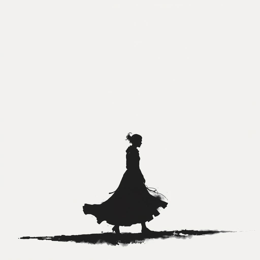 Surreal Black Form in Charcoal Minimalism