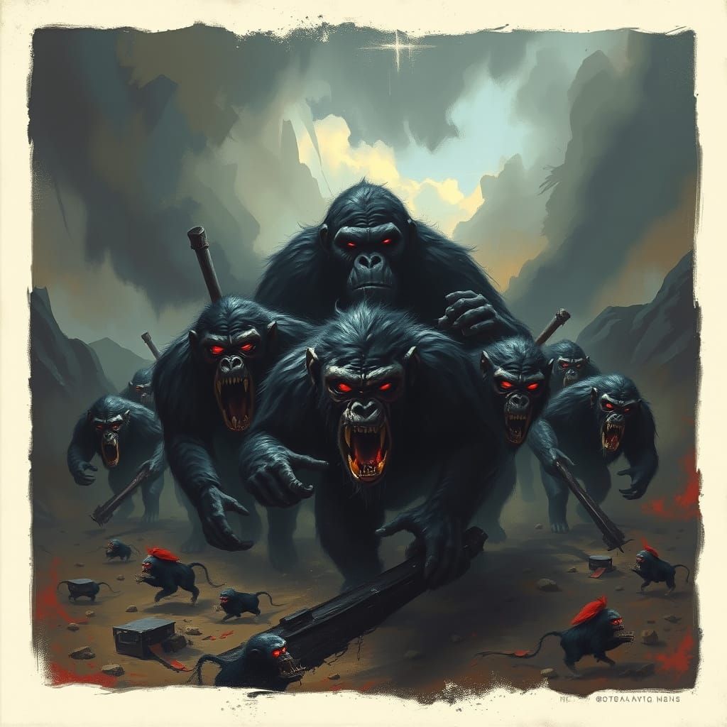 Menacing Apes and Monkeys Emerge in Dark Fantasy Style