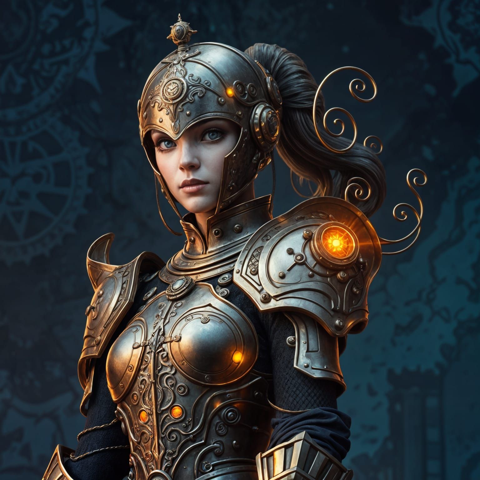 Surreal Steampunk Warrior Maiden