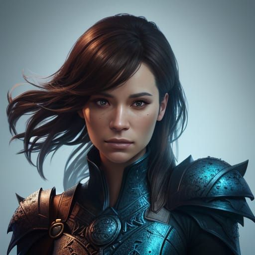 Hyperrealistic Portrait with Splash Art Background