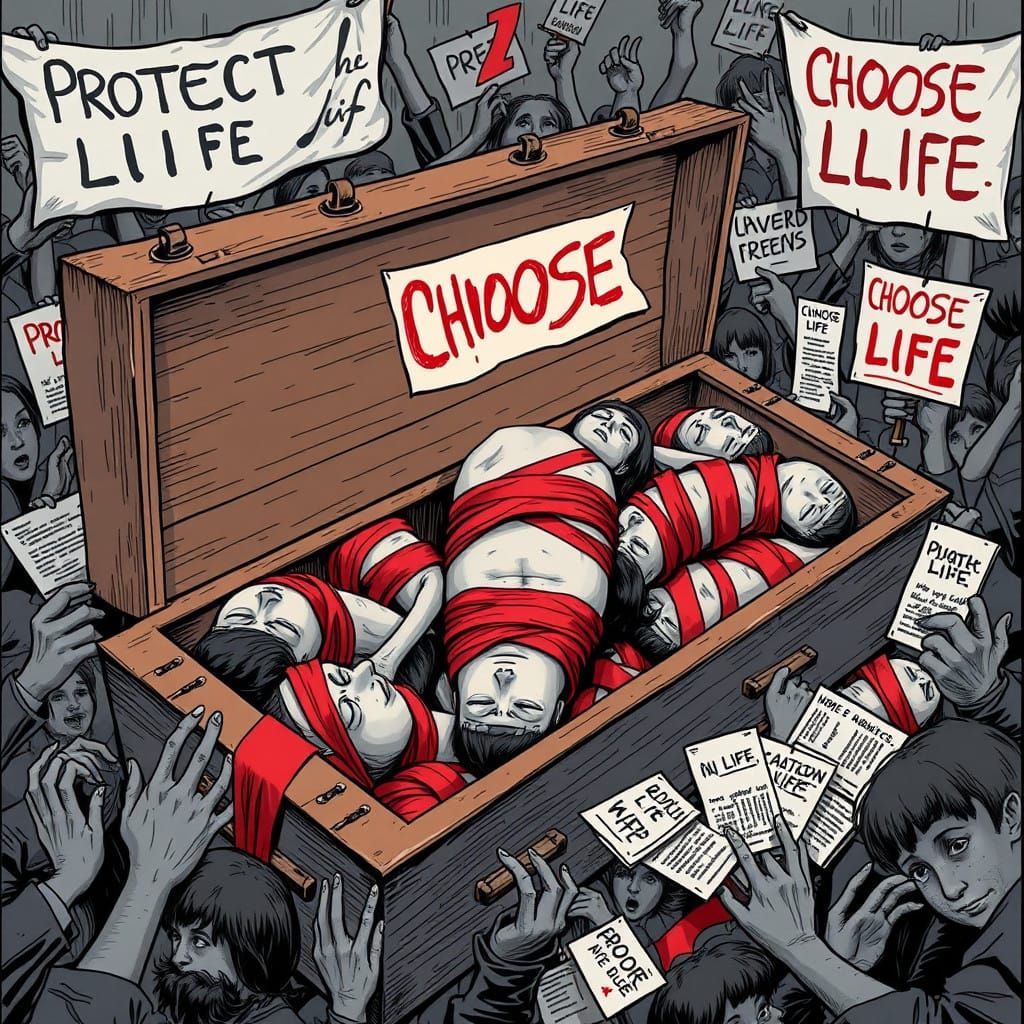 A Coffin Overrun with Lifeless Women, Surrounded by Oppressi...