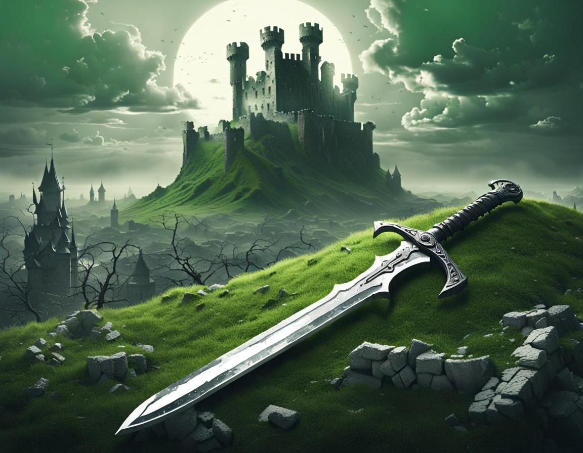 Shining Sword in Post-Apocalyptic Landscape