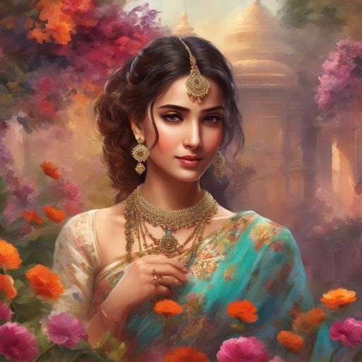 Bombay Beauty in Traditional Dress