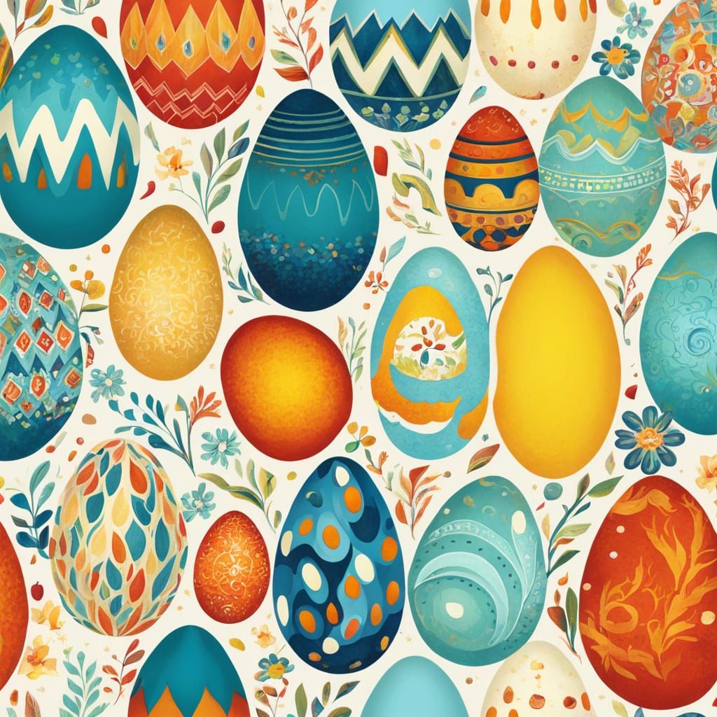 Vibrant Abstract Egg Art Pieces