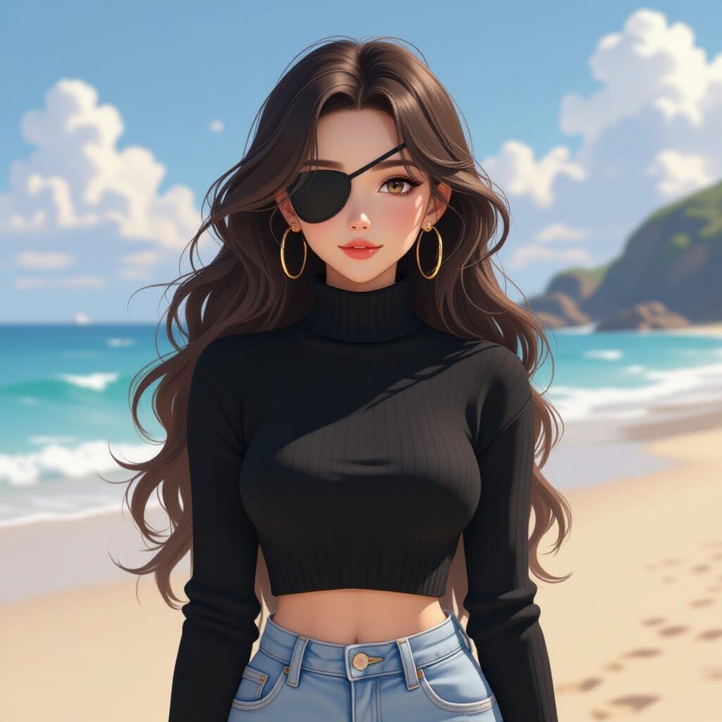 Anime Style Woman with Eyepatch in Australia