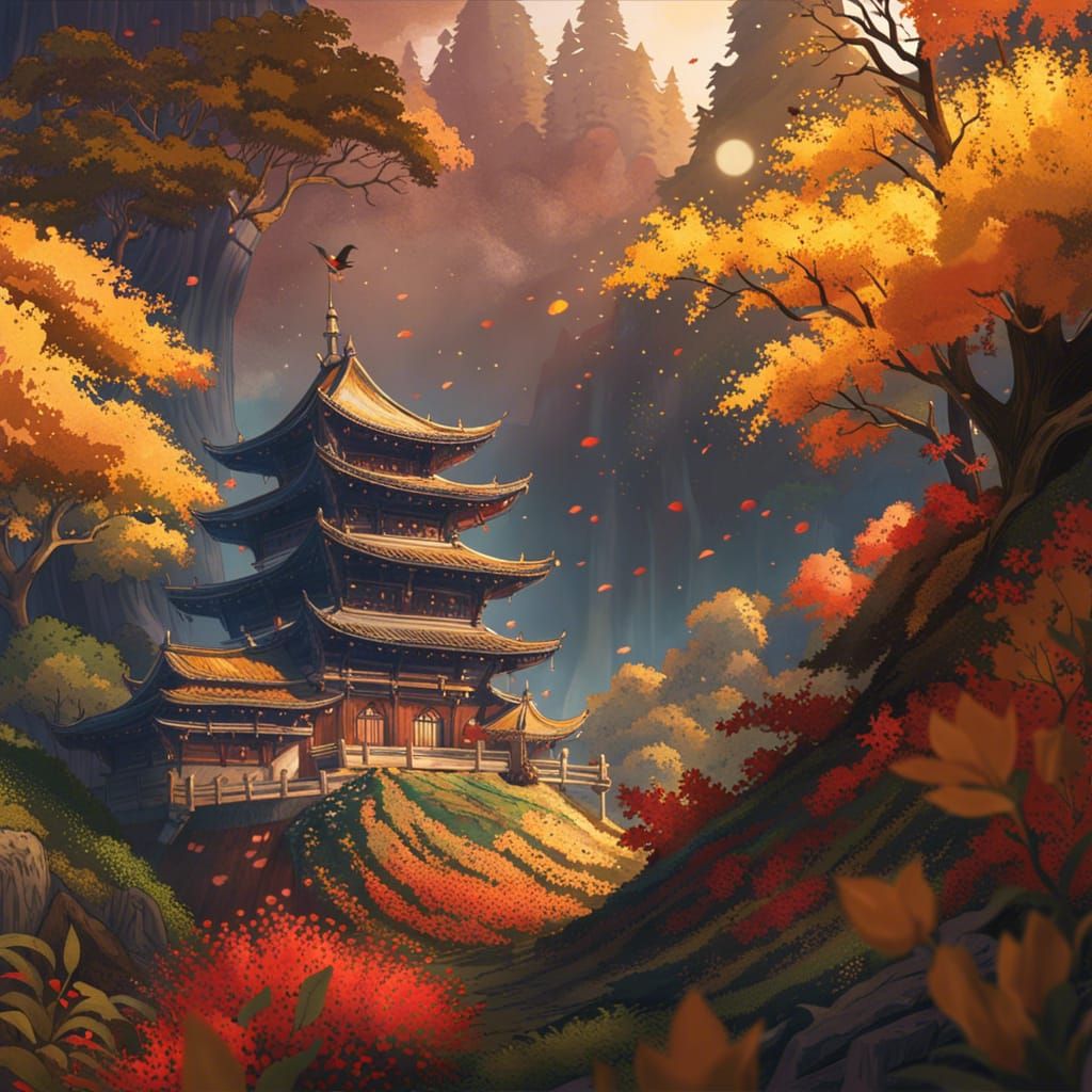 Fantasycore Fox Girl in Floral Forest