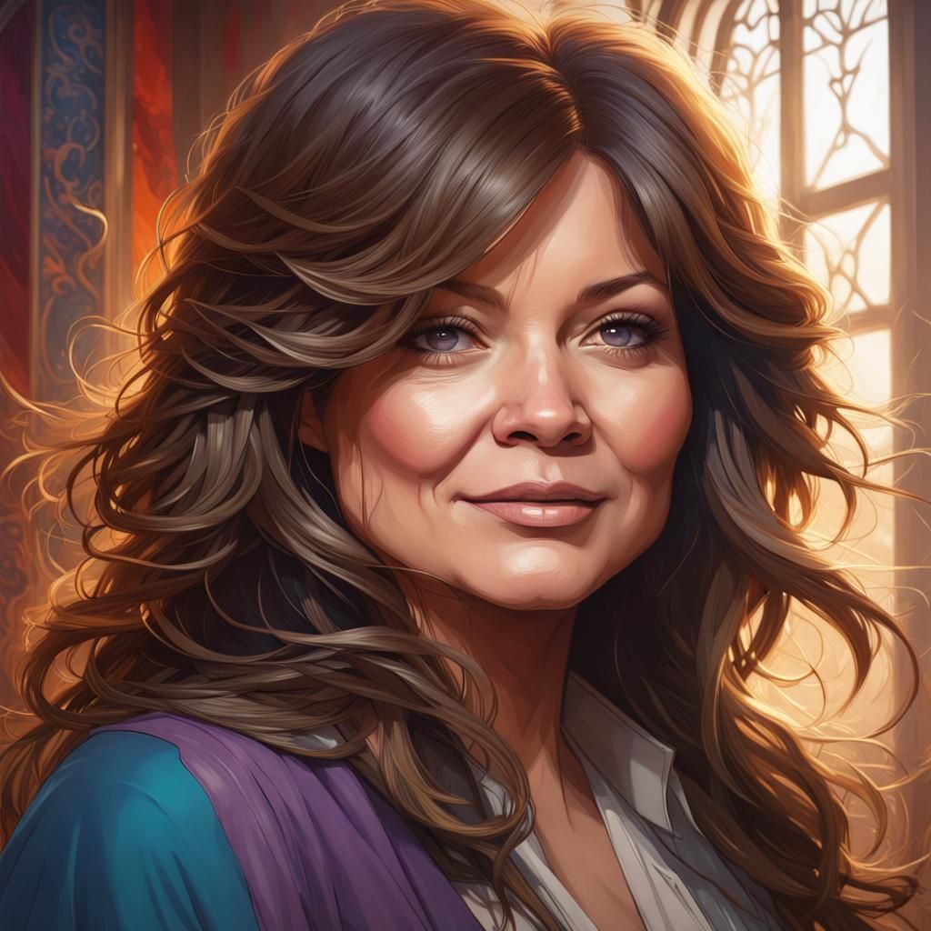 Valerie Bertinelli Portrait in Digital Art Style