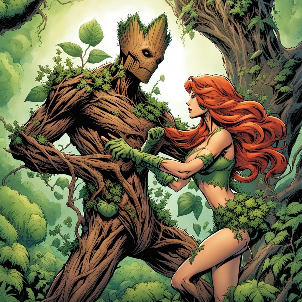 Groot vs. Poison Ivy: Epic Botanical Battle