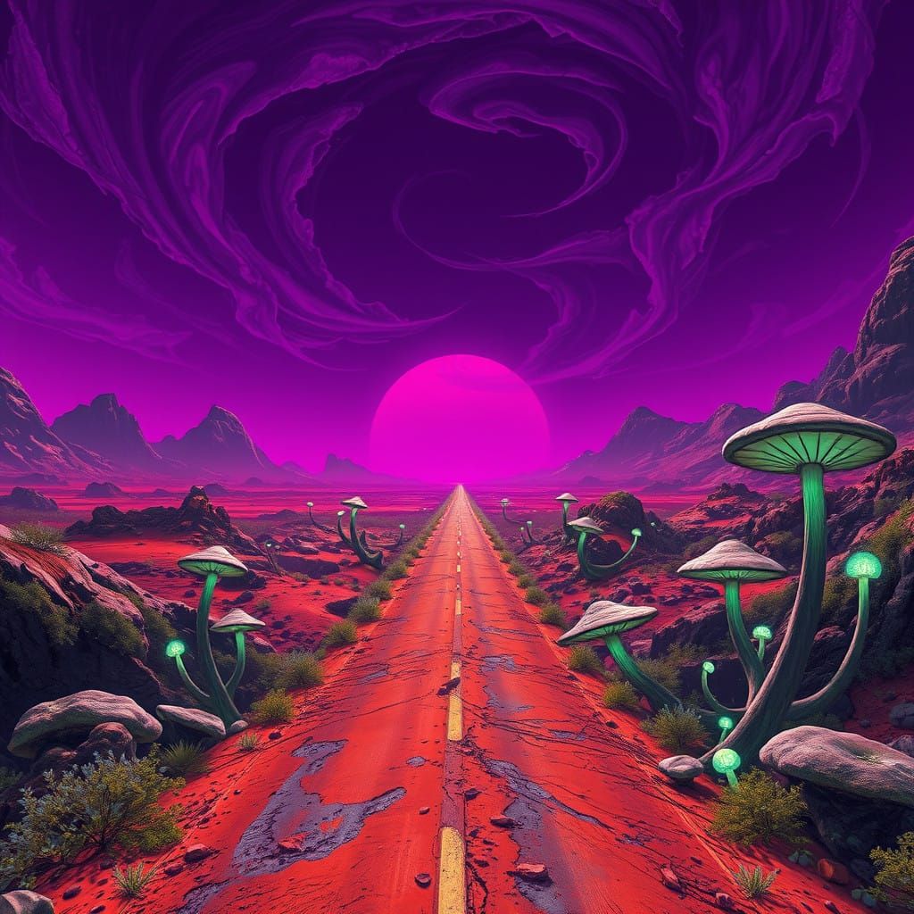 Ancient Martian Highway Unfolds into the Crimson Horizon