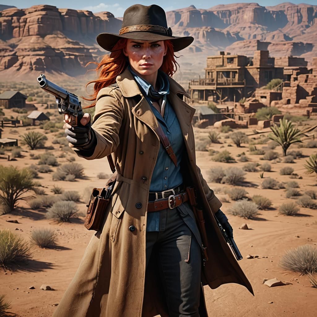 Redhead Redemption: 3D Game Cover Art
