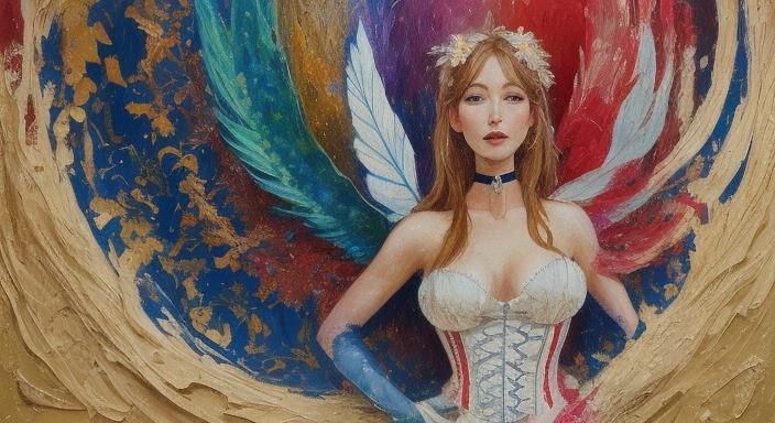 ahego drooling top off  cross-eyed tongue out big glasses  choker lace corset variable lipstick eyeliner Celtic faerie e...