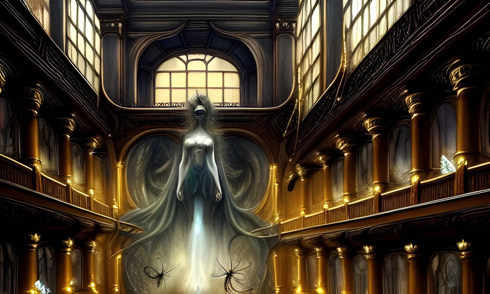 Magical Judicial Hall in Digital Art Style