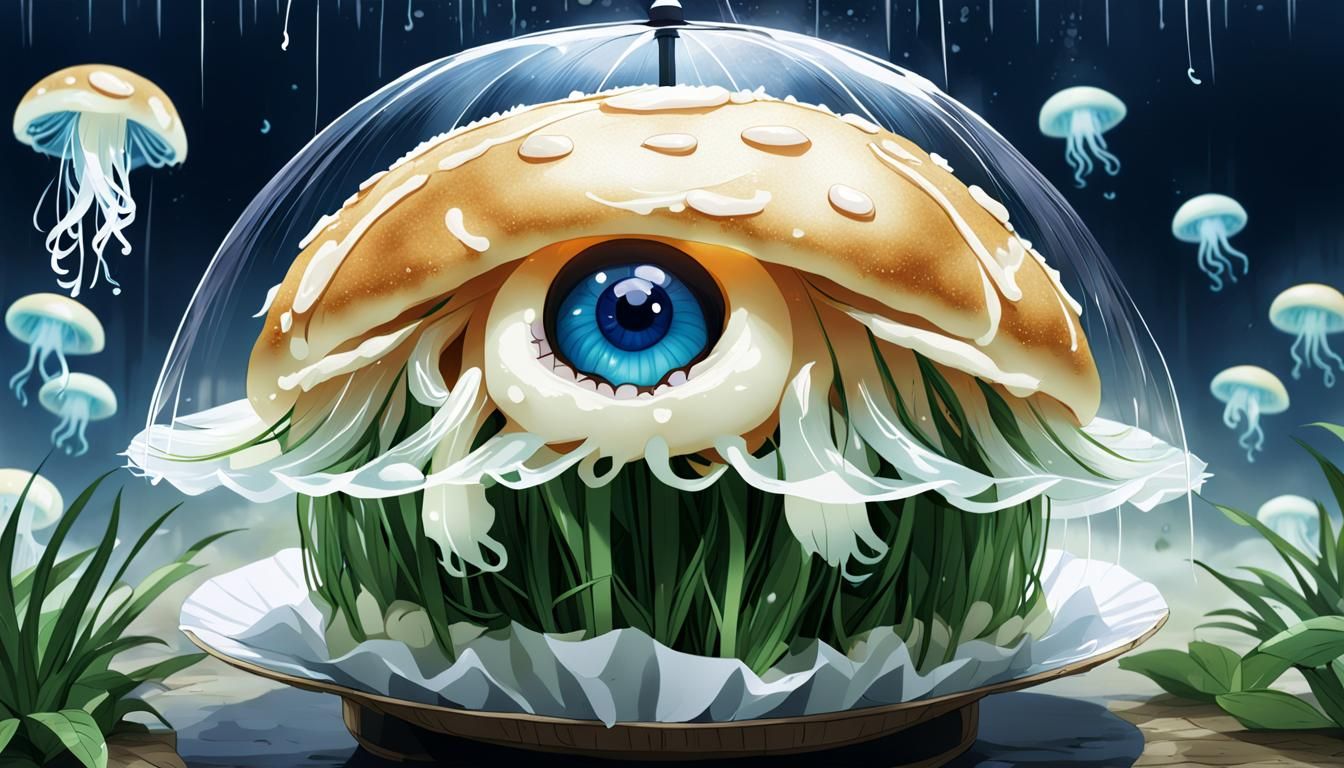 Translucent Jellyfish in Anime Style