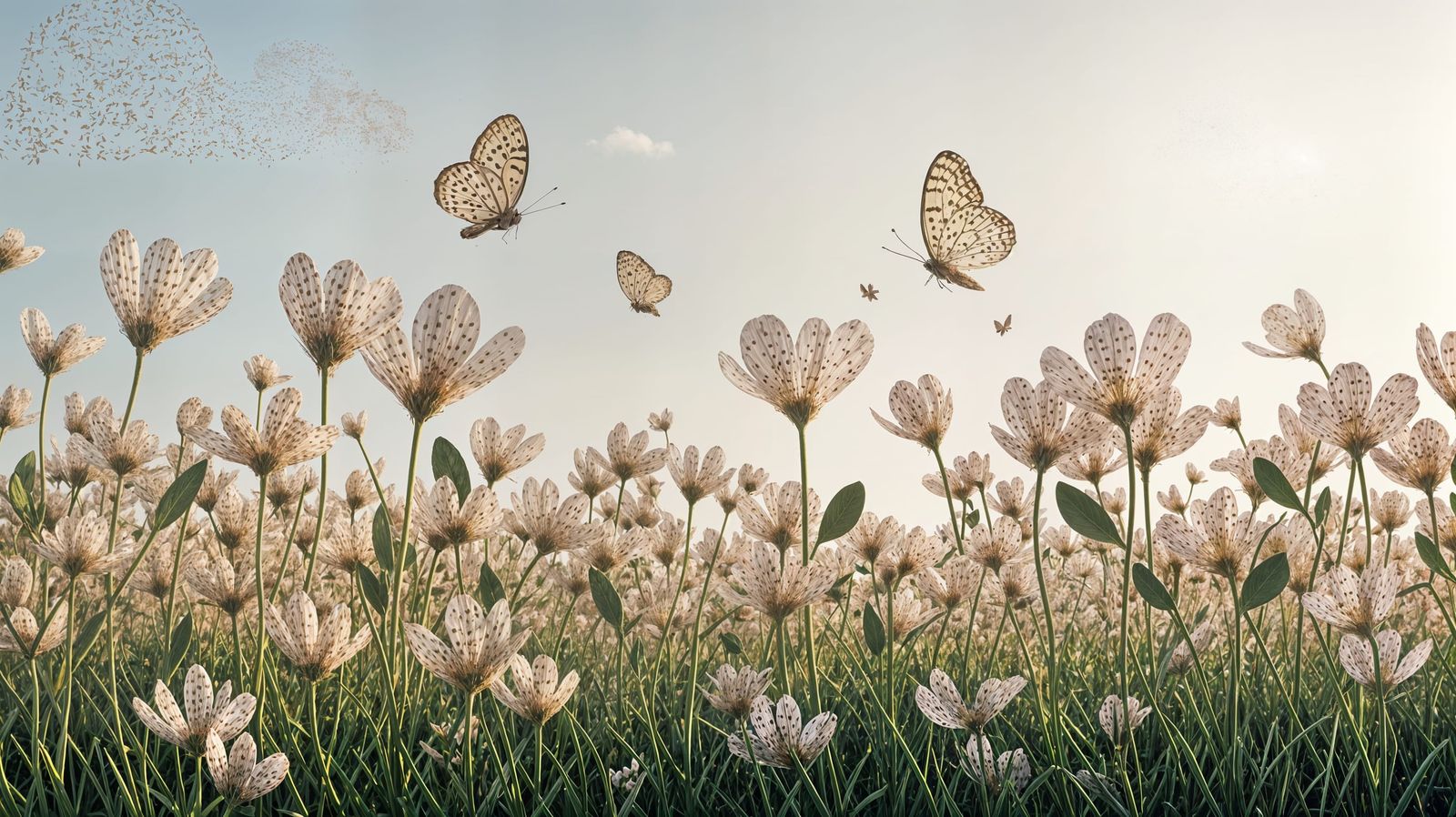 Whimsical Polka Dot Spring Meadow