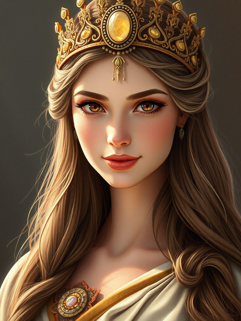 Norse Goddess in Golden Regalia
