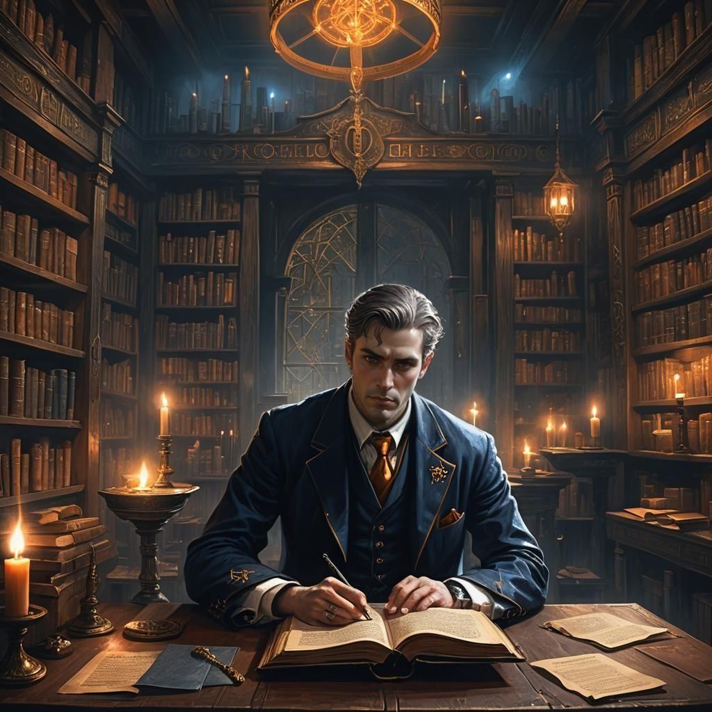 Aristocratic Man in Deep Color Matte Painting
