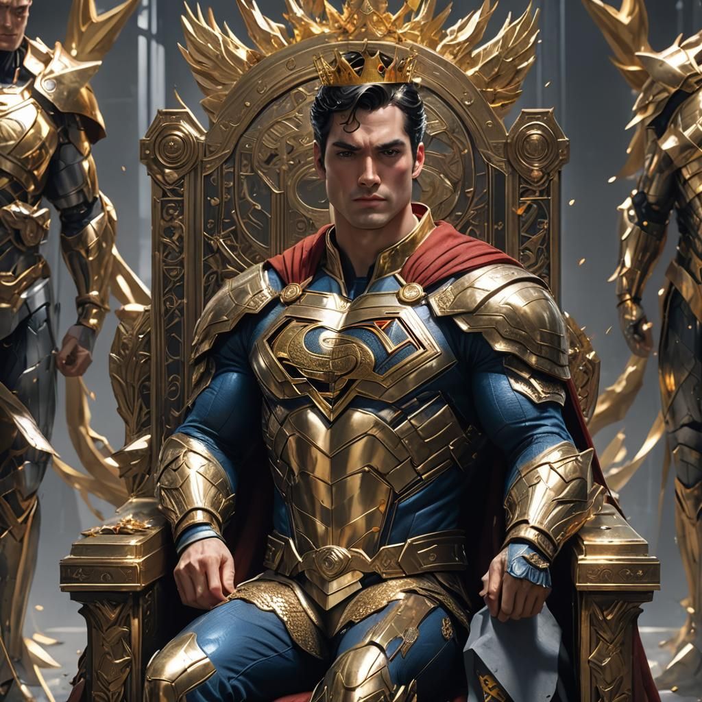 Superman as Armored King in Anime Style