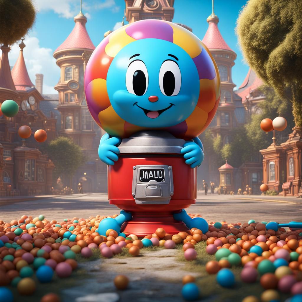 Gumball Watterson in a Disney Movie, Detailed Painting
