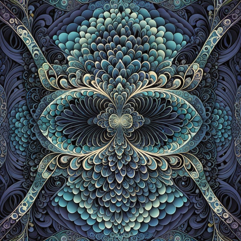 Fractal Wave Function in Vibrant Vector Art