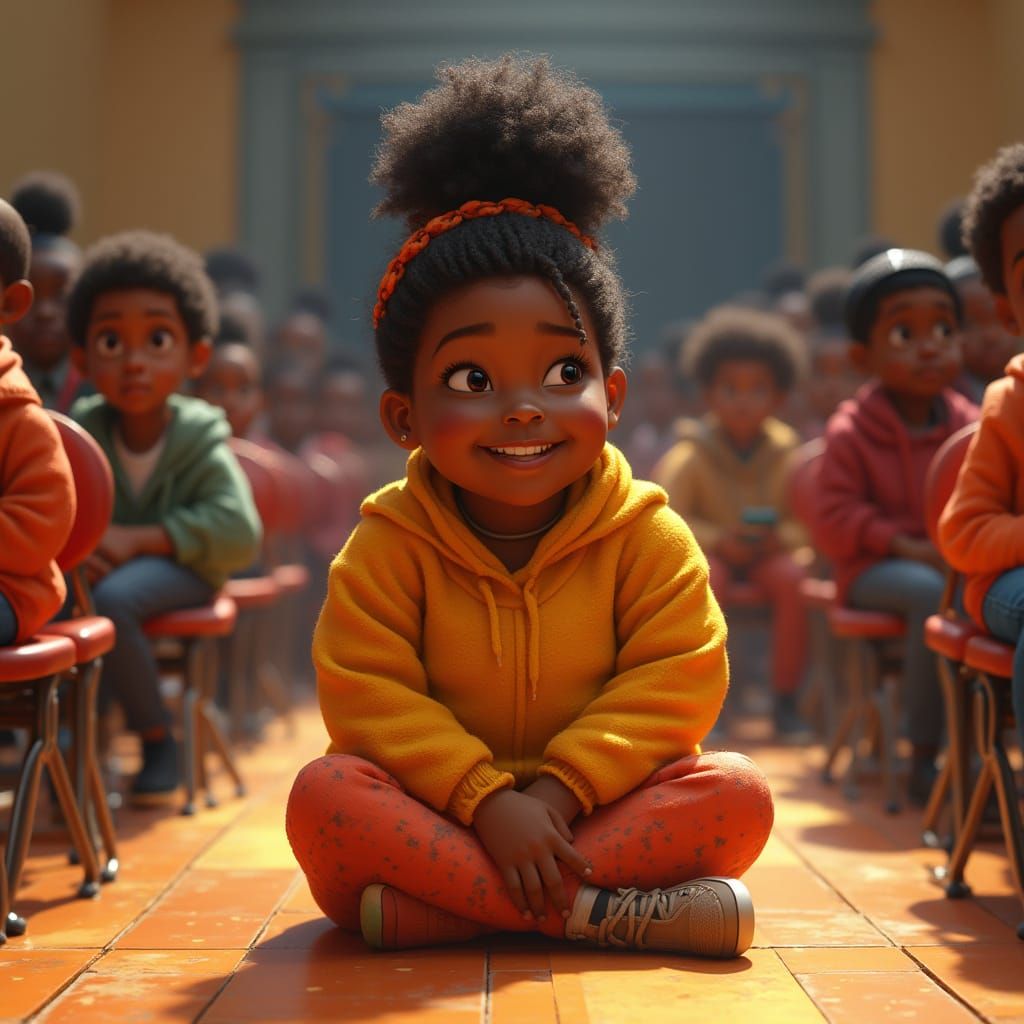 Festive School Assembly Honoring Malcolm X in Pixar Style