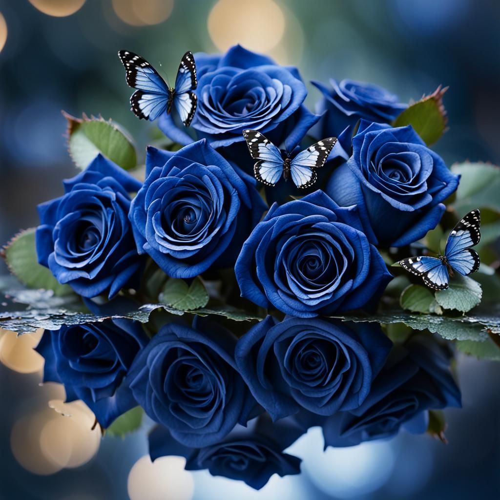 Vibrant Blue Roses in Soft Focus