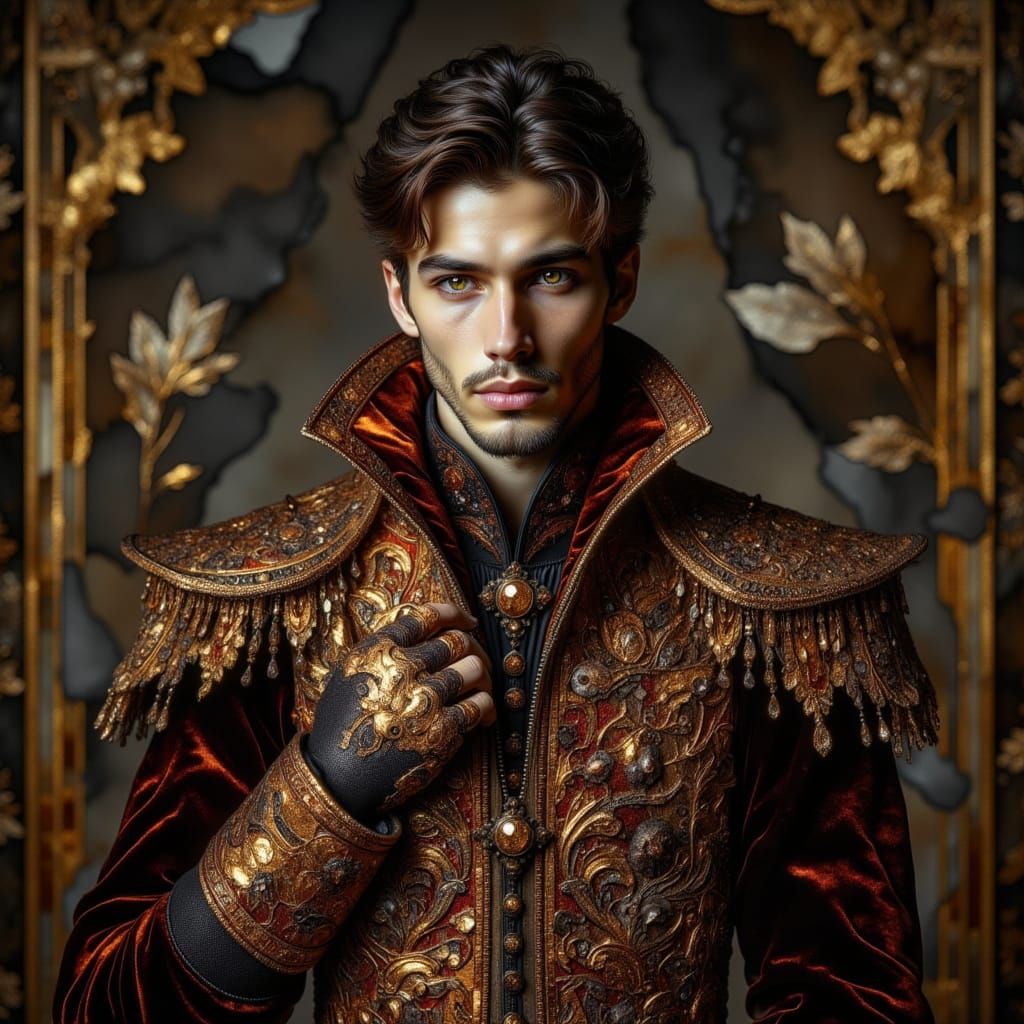 Intricate Fantasy Portrait in Velvet and Brocade