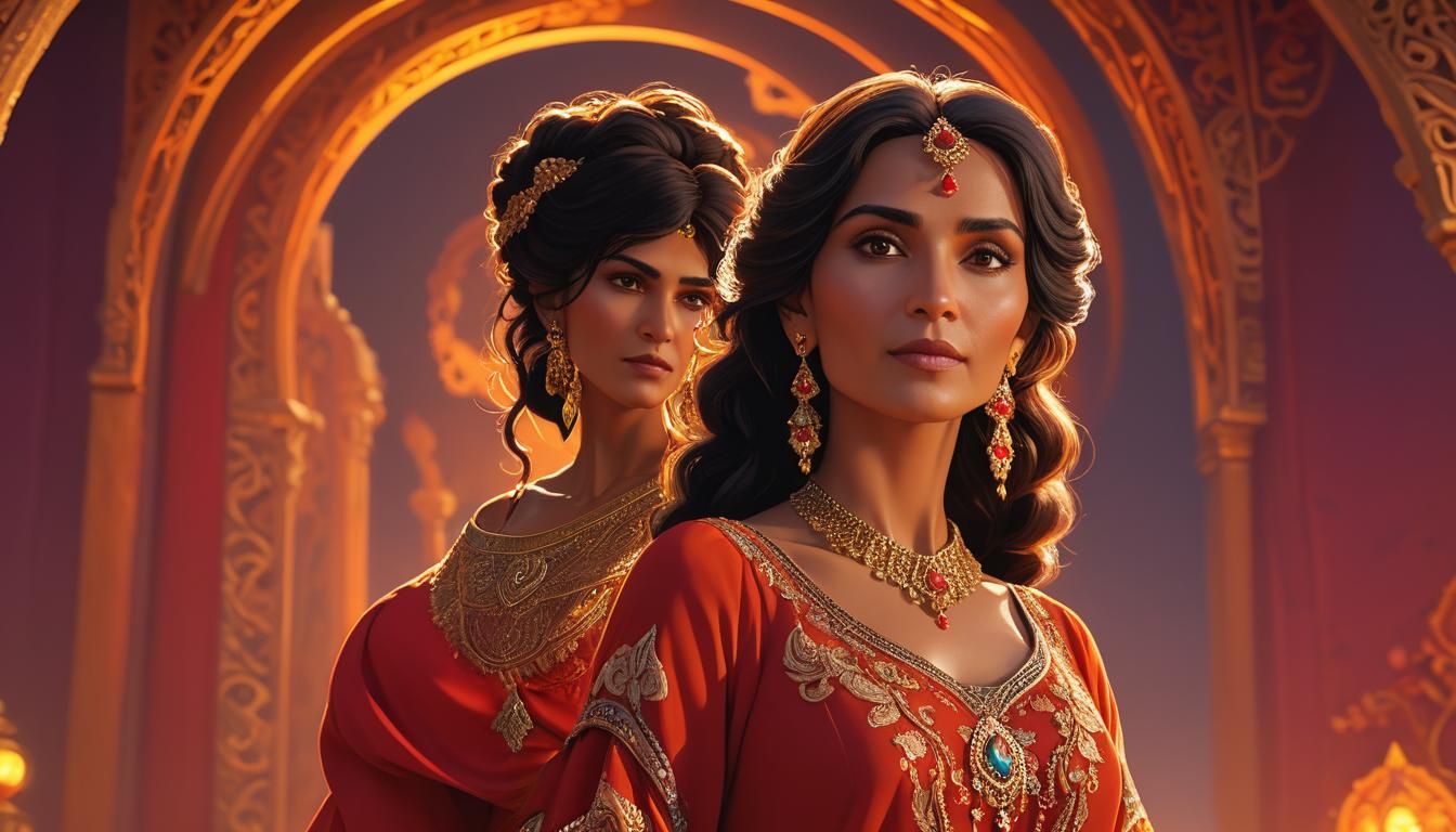 Gypsy Woman in Moebius-Inspired Cartoon Style