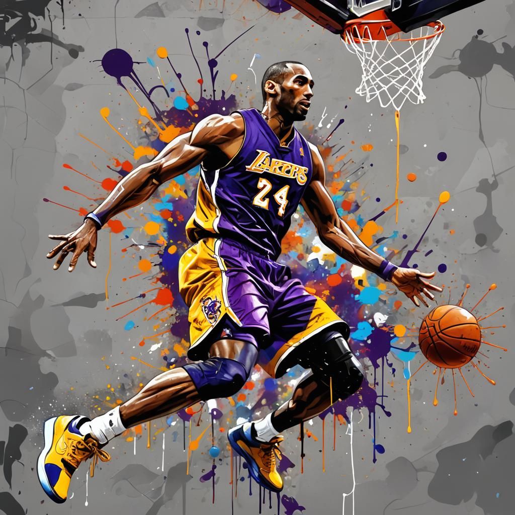 Kobe Bryant Dunk in Graffiti Splash Art Style