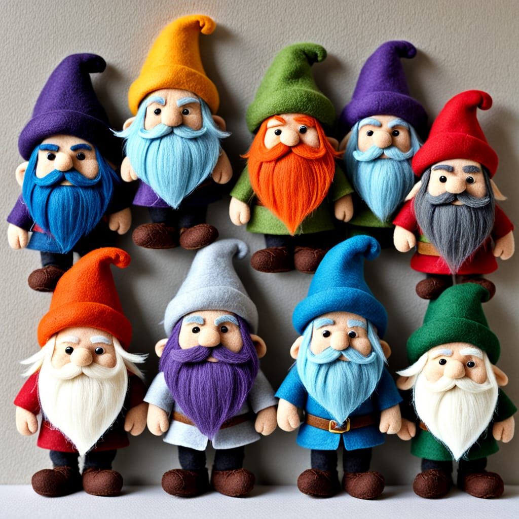 Felt Dwarves Generated by AI